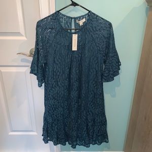 Blue long sleeve dress
